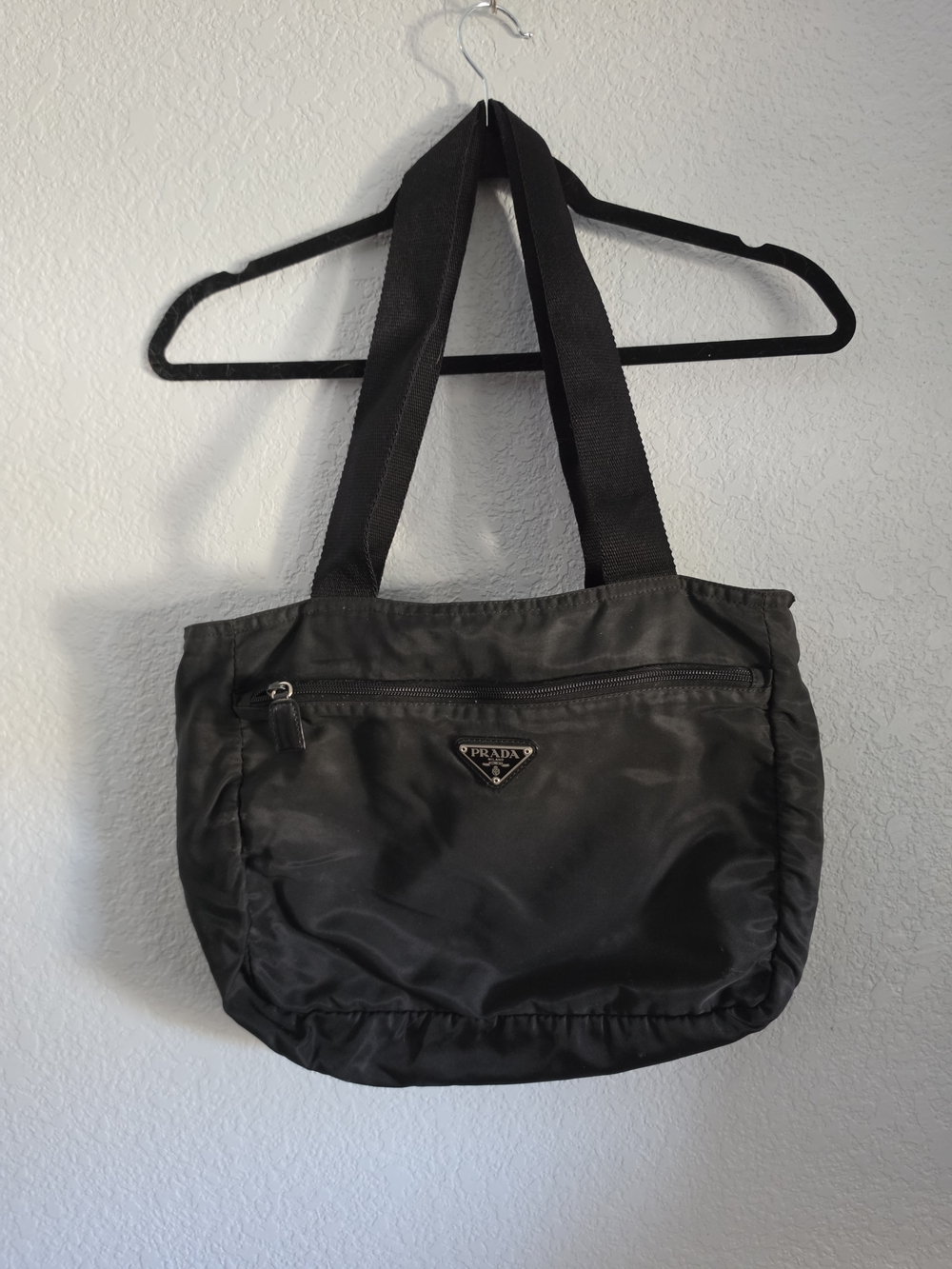 Vintage Prada Tessuto Nylon Shoulder Tote Bag